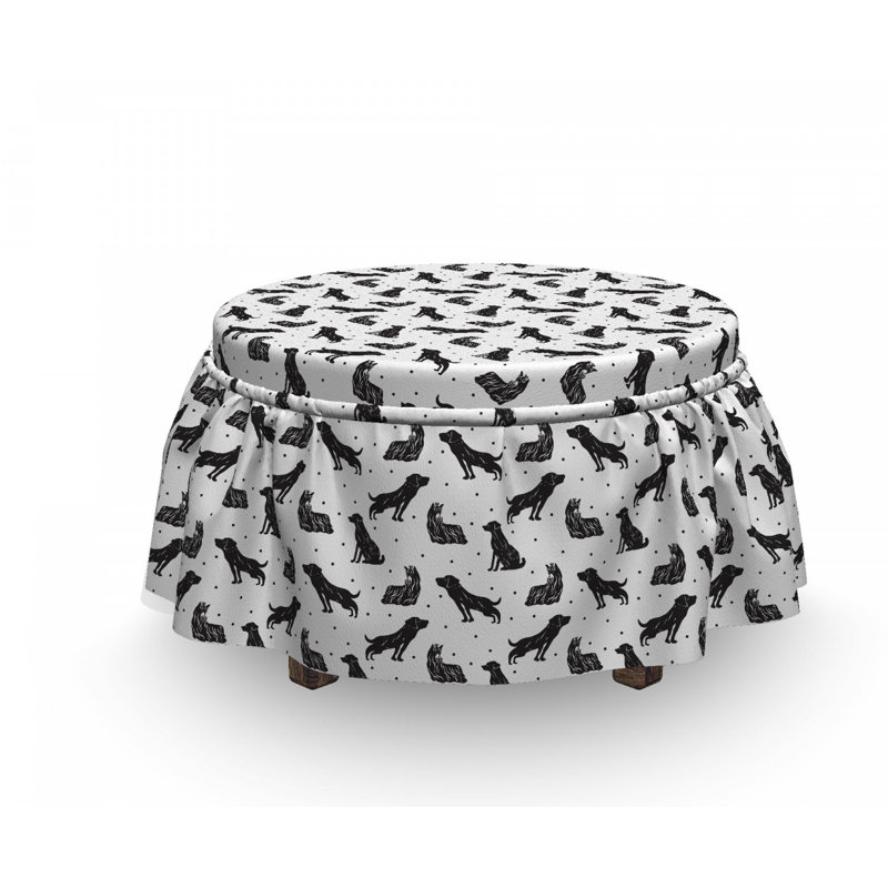 Housse pour repose-pieds types of dogs pois points