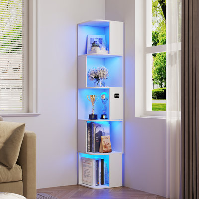 164.6cm H x 35cm W Corner Bookcase