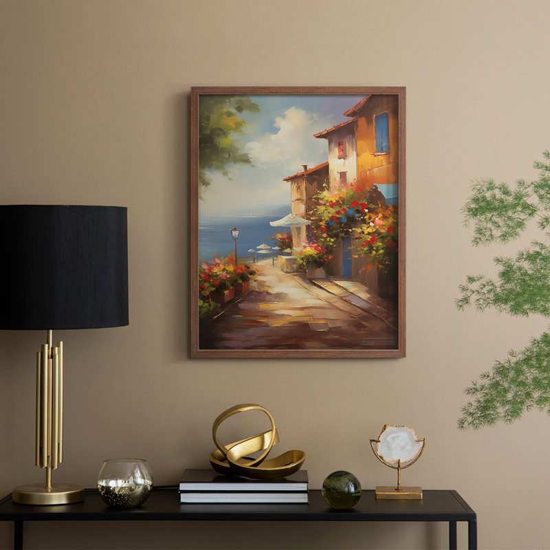 «LANDSCAPES Series CCLIX», reproduction encadrée - bois massif, H 11 po x l 9 po, Noyer