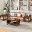 Table basse rectangulaire en bois avec tablette de rangement ouverte pour le salon-989902612