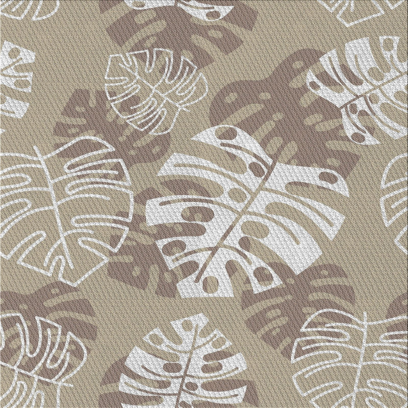 Tapis gris/zone blanche à motifs, Carré 4 pi