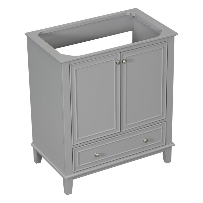 Meuble-lavabo de salle de bain sans lavabo, Gris