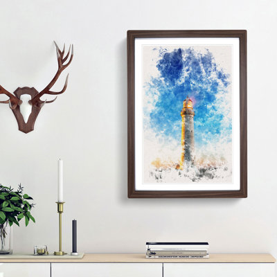 Cape Nelson Lighthouse Australia Watercolour - Picture Frame Graphic Art