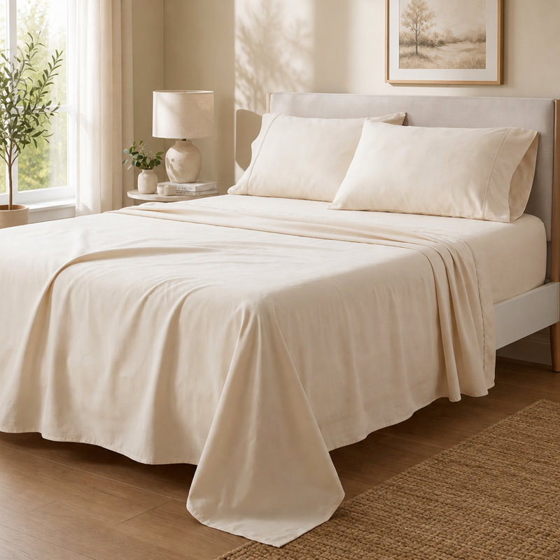 Cooling Bamboo Rayon Hypoallergenic Bedding Set, Twin Extra Long Sheet Set with 2 Pillowcases, Pewter