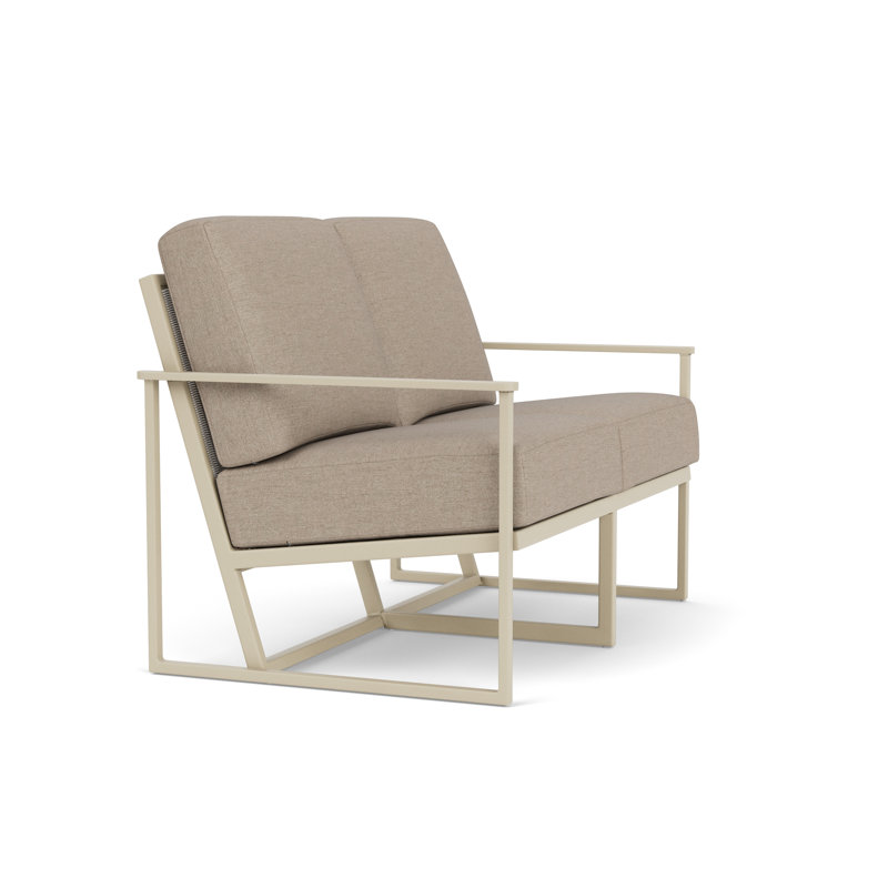 Summit Outdoor 2 - Seat Loveseat, White, Demo Oatmeal, Linen