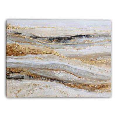 Gilded Shoreline Wrapped Canvas Wall Art