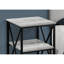 Table d'appoint de salon moderne avec stratifié gris et métal noir décoratif pour un look élégant