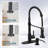 Kitchen Faucet Set With Pull-Down Spout And Soap Dispenser, Single-Handle Stainless Steel Faucet For Kitchen Sink, Rustic Motorhome Faucet With Deck-114373708