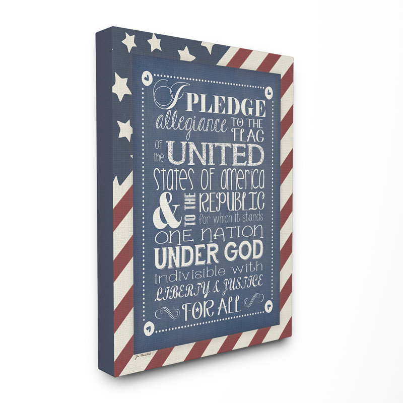 «Pledge Of Allegiance», reproduction d'art textuel sur toile, H 24 po x l 30 po x P 1,5 po, Toile tendue