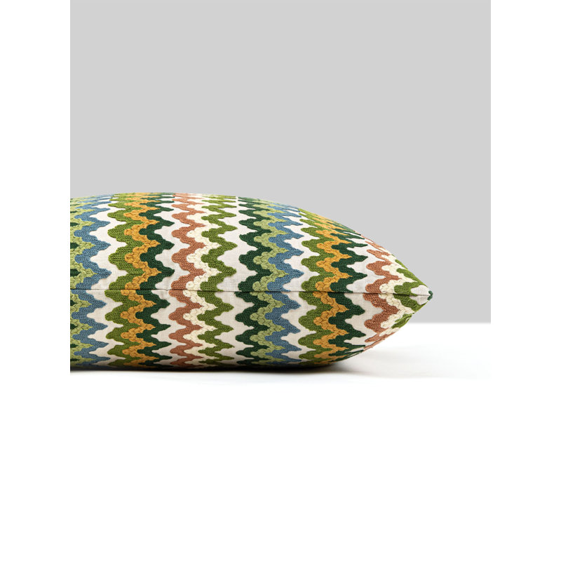 RAINBOW MOUNTAIN CREWEL PILLOW, Square - 22"H x 22"W, Forest Clay 
