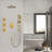 Shower System With Shower Head, Hand Shower, Slide Bar, Bodysprays, Shower Arm, Hose, Valve Trim, And Lever Handles