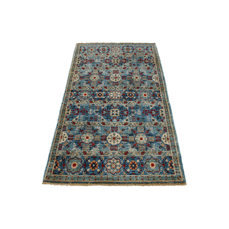 Tapis traditionnel 3 x 5 bleu et multicolore Anatolian