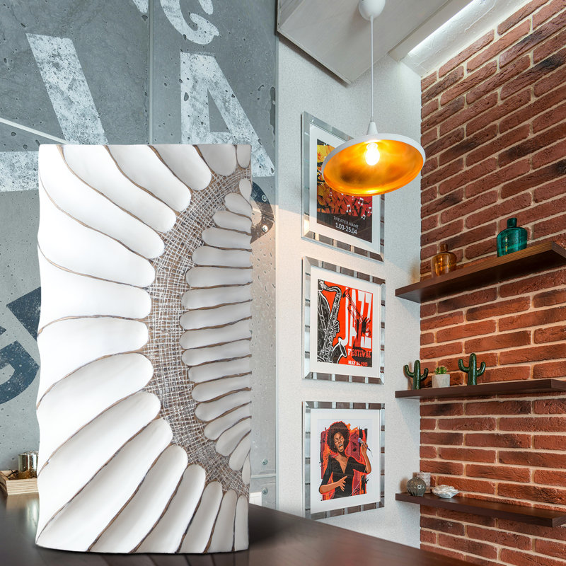 Élégant vase en résine texturé blanc, centre de table décoratif pour faux fleurs et arrangements séchés, décor moderne pour la maison