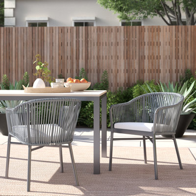 Chaise de patio avec coussin Rope