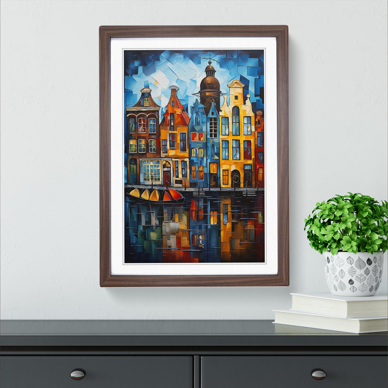 Amsterdam Abstract No.3 - Framed Print, Walnut , 46cm H x 34cm W x 2cm D