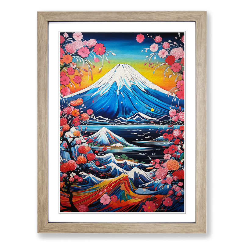 Mount Fuji Abstract No.2 - Framed Print, 34cm H x 25cm W x 2cm D, Oak