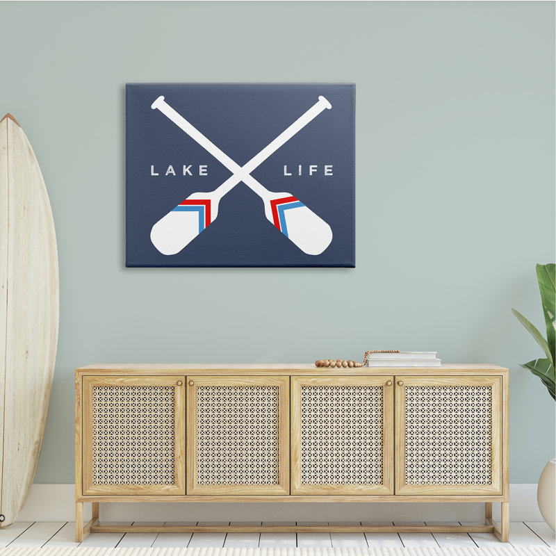 Lake Life Crossed Nautical, H 48 po x l 48 po x P 1,5 po, Plaque murale