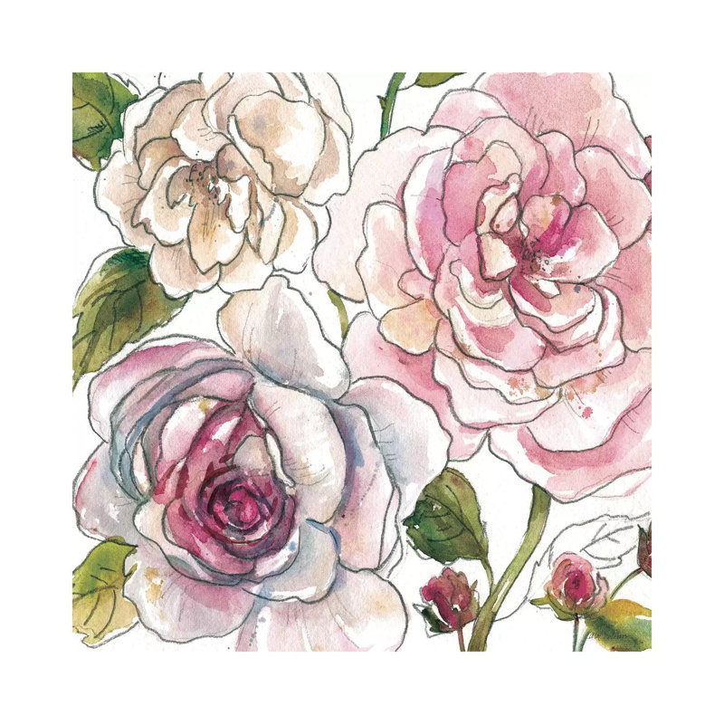 Floral Sketchbook by Carol Robinson - Print on Canvas, 30.48 cm H x 30.48 cm W, Wrapped Canvas