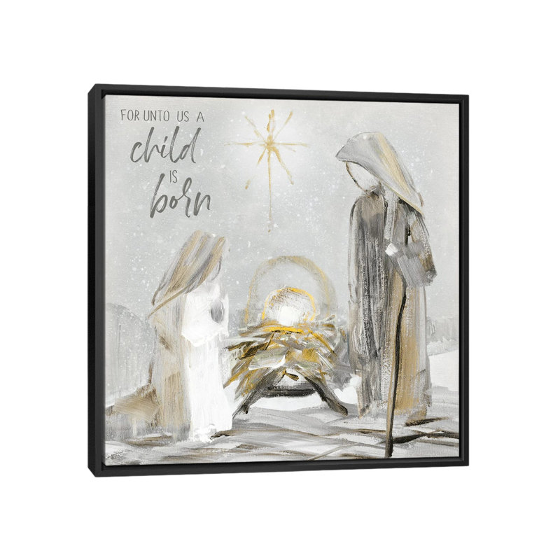 Unto Us - reproduction d'art mural, H 18 po x l 18 po, Reproduction encadrée sans passe-partout, Noir