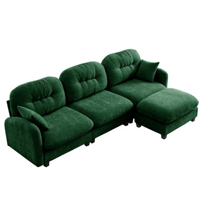 3 Modular Sectional L Shaped With , Chenille Fabric, Ergonomic For Reading Nooks Cushion