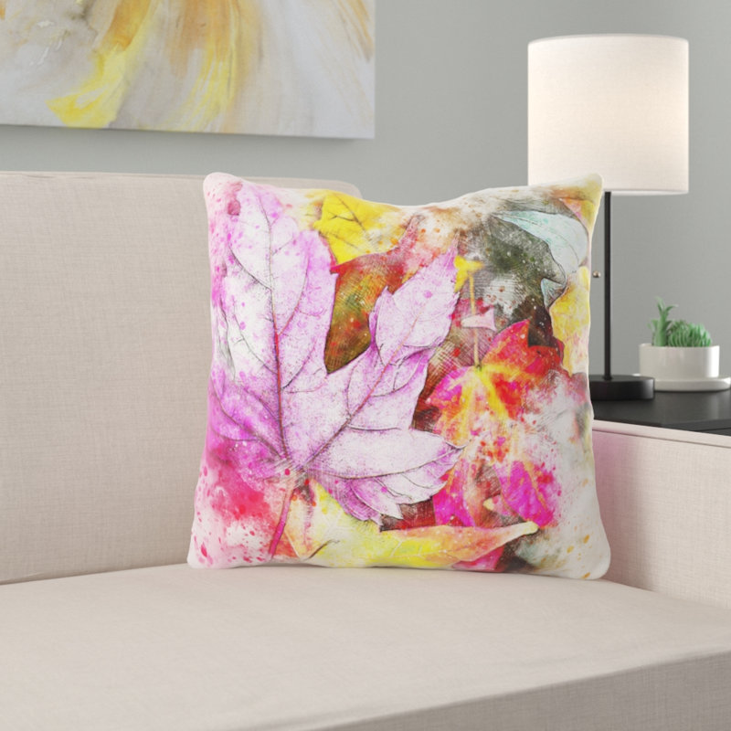 Coussin de feuilles Obryan, Microsuède, Intérieur