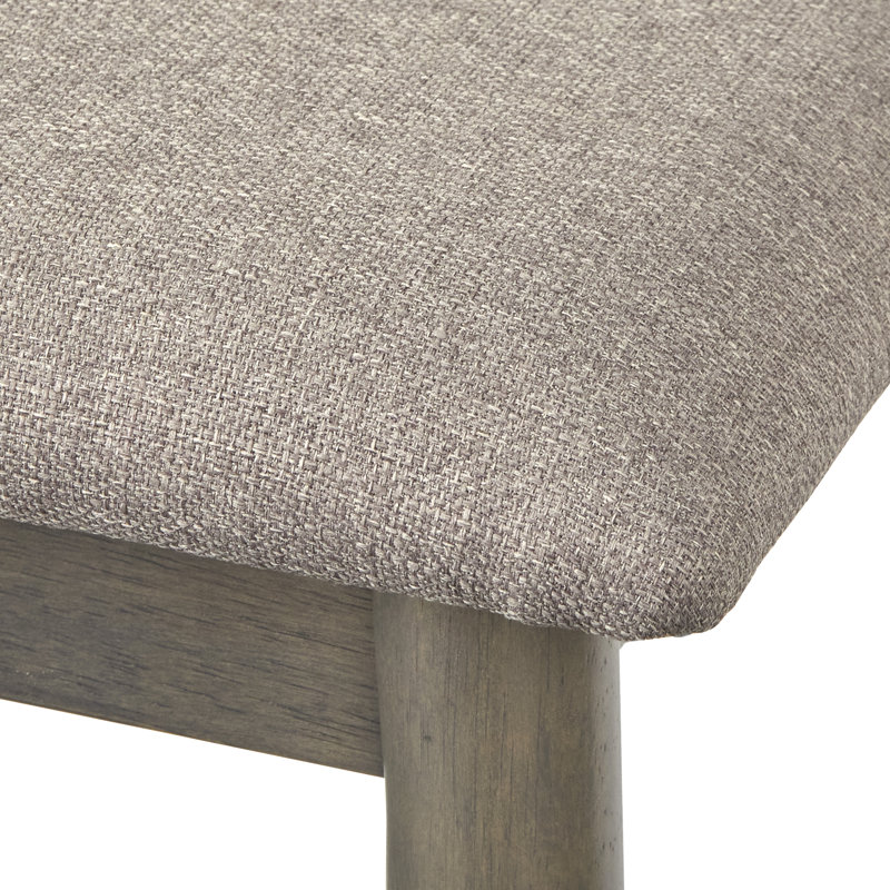 Niobrara Fabric Upholstered Bench, Gray fabric ,  Gray Color Legs