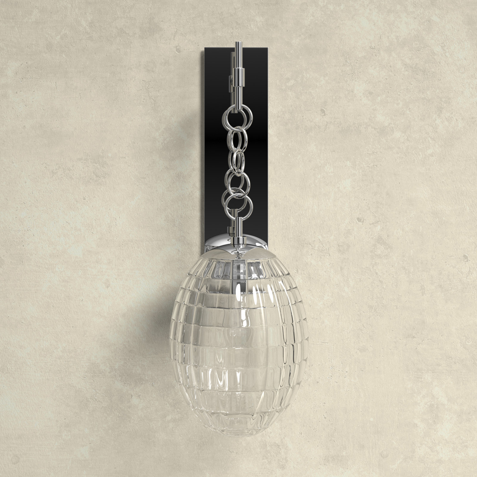 Akio Single Light Dimmable Armed Sconce, Polished Nickel