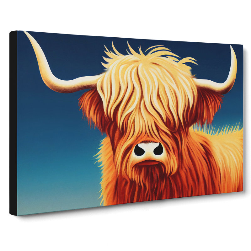 Artistic Highland Cow - Wrapped Canvas, 40cm H x 60cm W x 3cm D