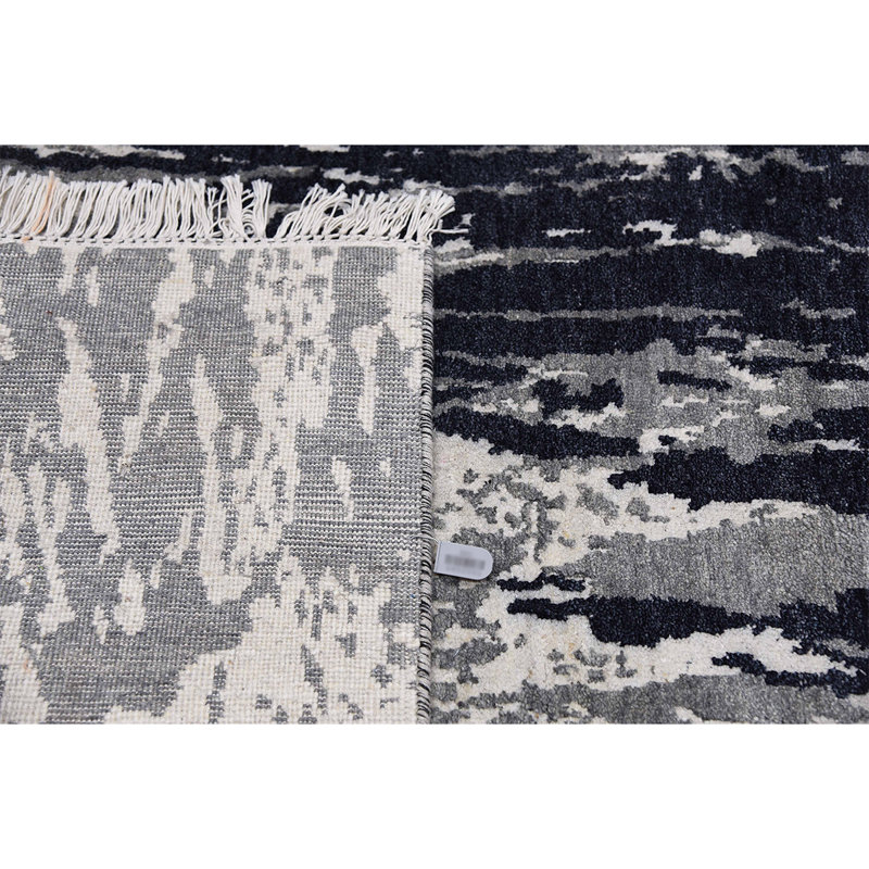 Handmade Silk and Wool Area Rug, Rectangle 8' x 10'