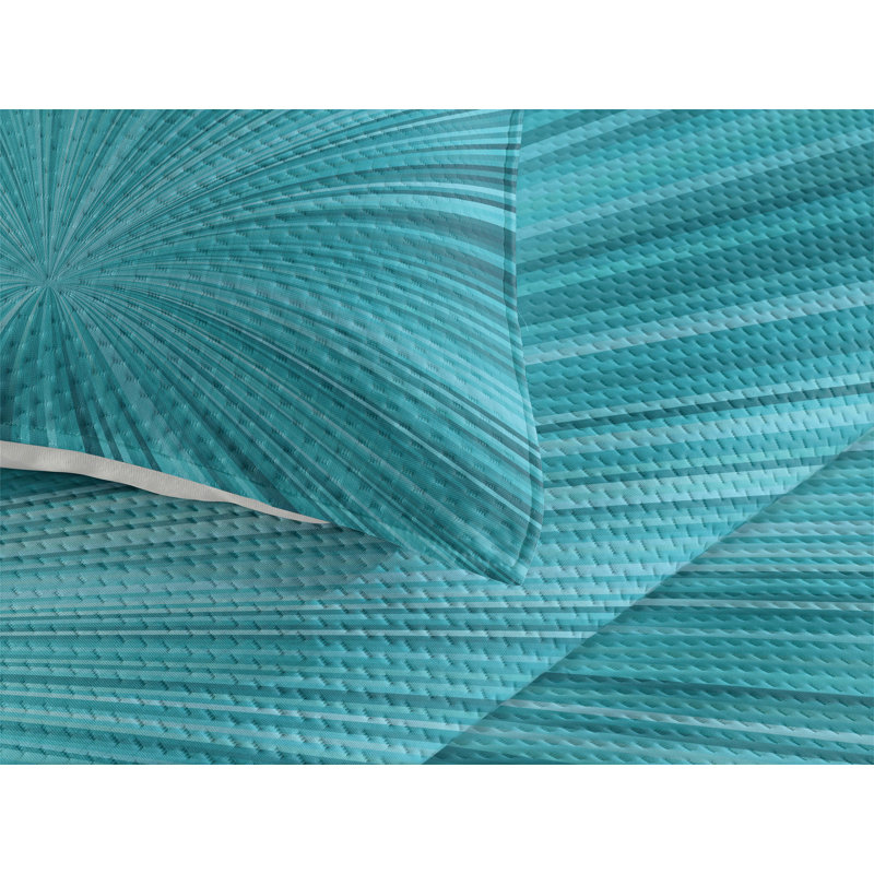 Modern & Contemporary Polyester Abstract Coverlet, King Bedspread + 2 Shams, Leaf