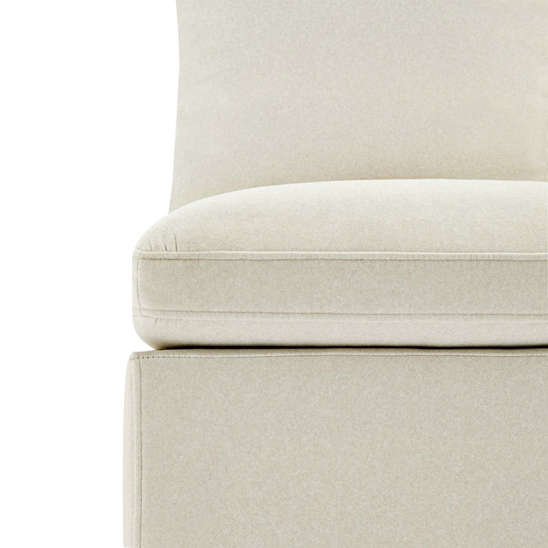 Chaise d'appoint rembourrée Alayaa, Velours Vesper Nature