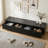 Fluted Tv Stand For 85" Tvs, Faux Marble Media Console With 4 Drawers, Modern Entertainment Center With Gold Base For Living Room, Black-1069738155