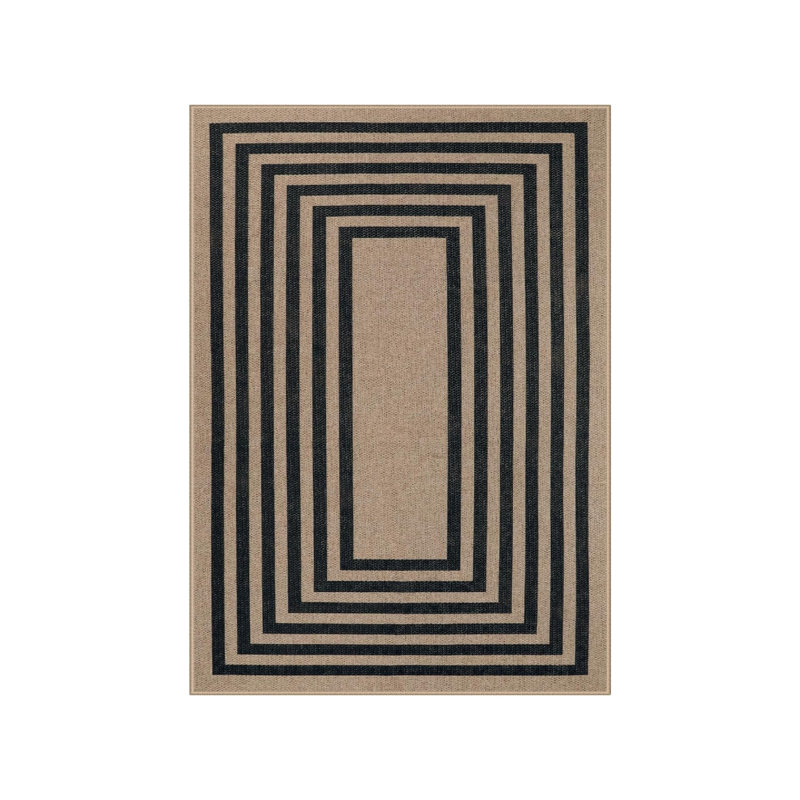 Neutral Tone Border Rug 5' x 7' for Hallway Kitchen