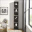 Étagère multimédia avec tablettes réglables, armoire de rangement multifonctionnelle de 70,9 po de hauteur pour bureau à domicile | Gris anthracite | Contemporain | Panneau de fibres à densité moyenne
