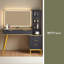 Bureau de meuble-lavabo avec miroir et lumières, bureau de maquillage avec prise de courant, bureau de maquillage avec 5 tiroirs et tablettes de rangement, coiffeuse 3 modes de couleurs lumineuses réglables pour coiffeuse