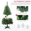 Arbre de Noël artificiel haute de 4 pi HOMcom avec 208 branches, 100 lumières à DEL blanc chaud ou coloré, ouverture automatique-1290518938