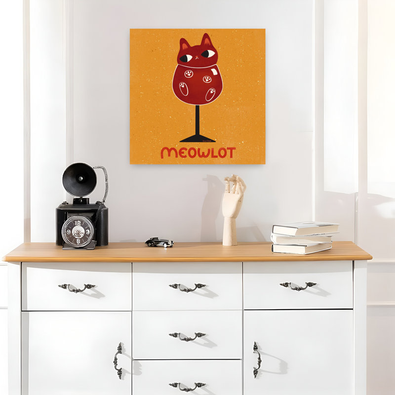 Art contemporain rétro, art de chat, H 18 po x l 18 po