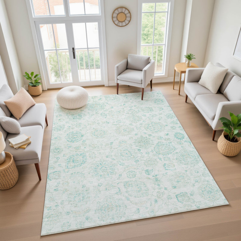 Tapis damassé de qualité supérieure Mayfield AMF1833, Rectangulaire 8 pi x 10 pi
