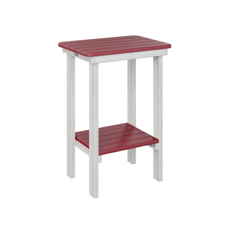 Berlin Gardens Rectangular End Counter Table, Scarlet Red, Seashell