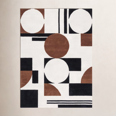 Antoni Handmade Wool Ivory/Black/Brown Rug