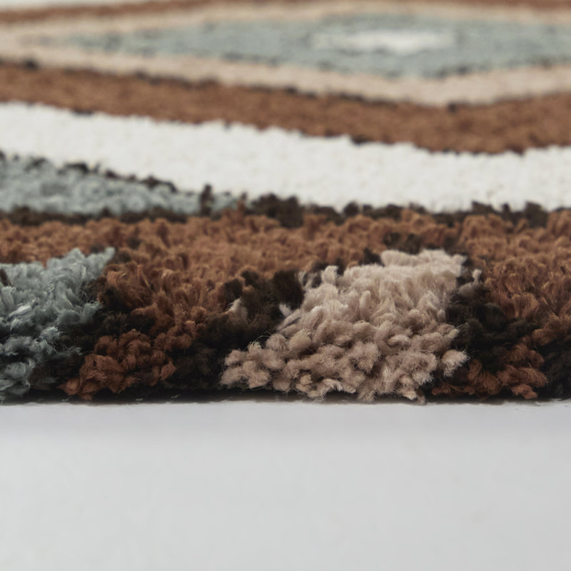 Quiroga Brown Modern Geometric Area Rug, Rectangle 5'3" x 6'11.9"