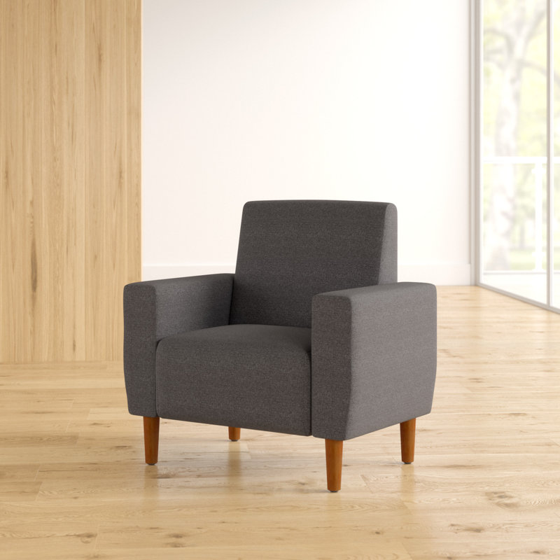 Hysell Velvet Armchair, Dark Gray