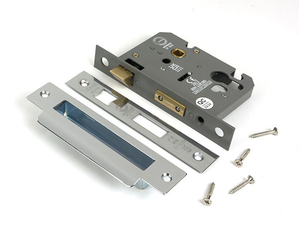 Polished Bronze 3" Euro Profile Sash Lock, Polished Stainless Steel