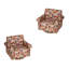 Fauteuil pivotant rembourré avec accoudoirs roulés et garniture cloutée-133583000