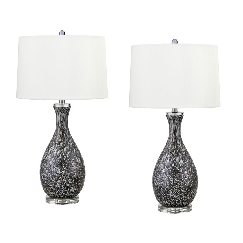 30'' Grey Table Lamp Set USB