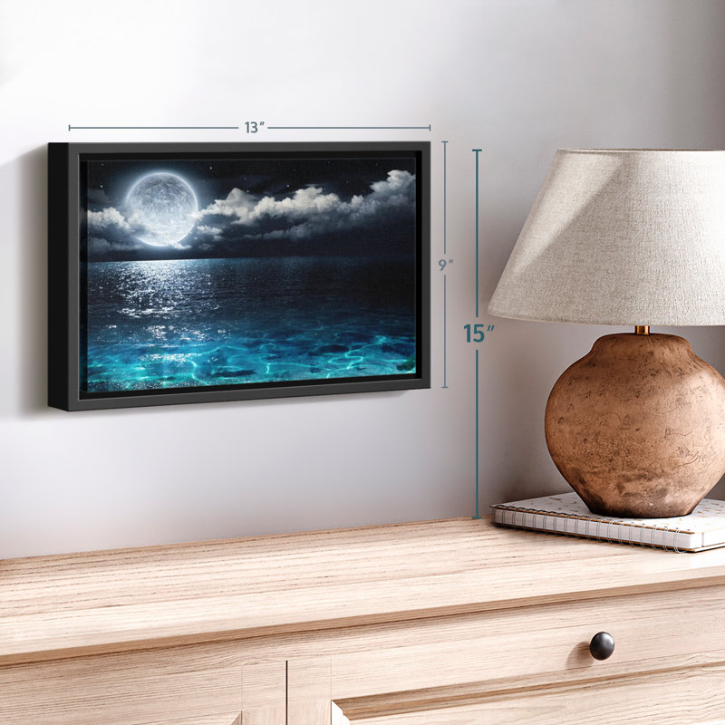 Impression sur toile Moonlit Blue Sea, H 9 po x l 13 po