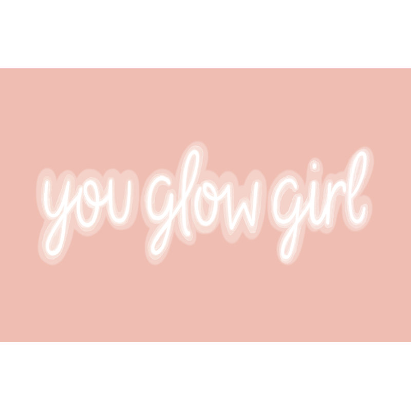You Glow I by Grace Popp - Typography Print, Wrapped Canvas, 20cm H x 30cm W
