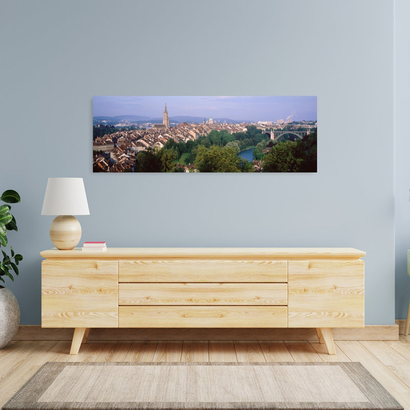 Bern, Suisse, architecture contemporaine abstraite, art mural, H 16 po x l 48 po