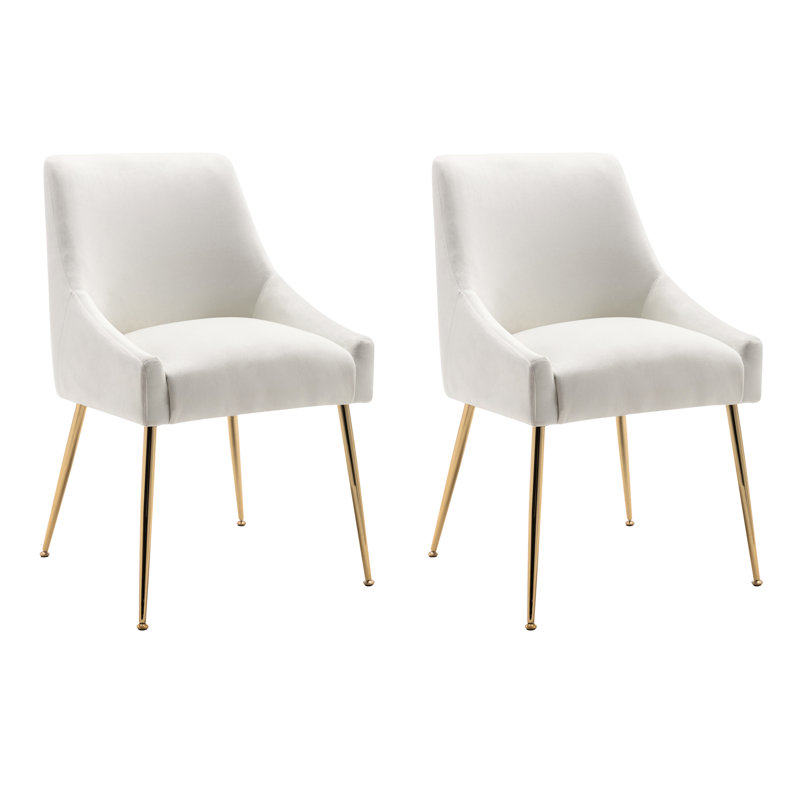 Fauteuil en velours l 21,5 po Koblas, Velours ivoire