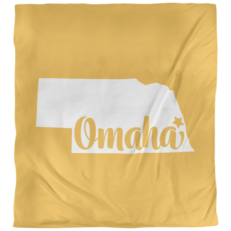 Housse de couette omaha nebraska, Housse de couette pour très grand lit, Jaune, Microfibre